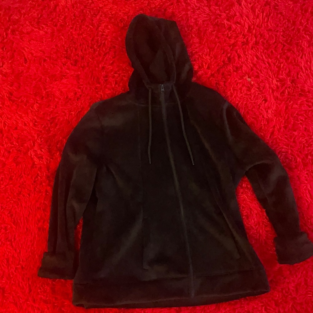 black velour hoodie